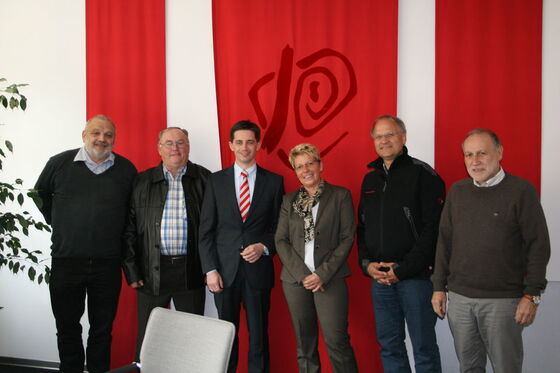 v.l.n.r: Paul Schneider, Uwe Müller,Christian Greilach,Gabriele Katzmarek, Sven Beerens, Rainer Klein